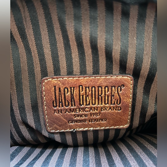 Jack George Dark Brown Leather Crossbody Bag - Picture 3 of 5